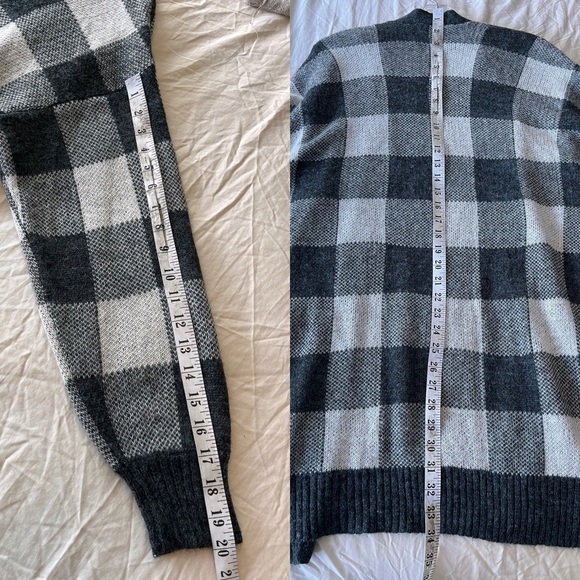 American Eagle Buffalo Plaid Open-front Wool Blend Cardigan M - Picture 9 of 10